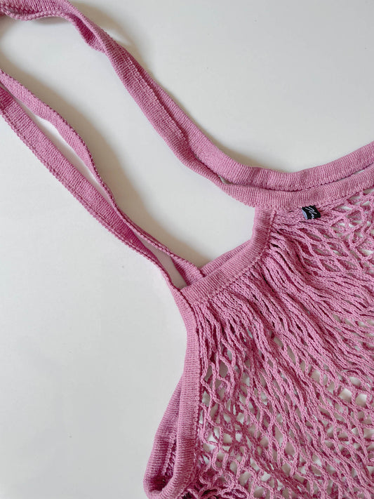 Straw Bag in Mauve Pink