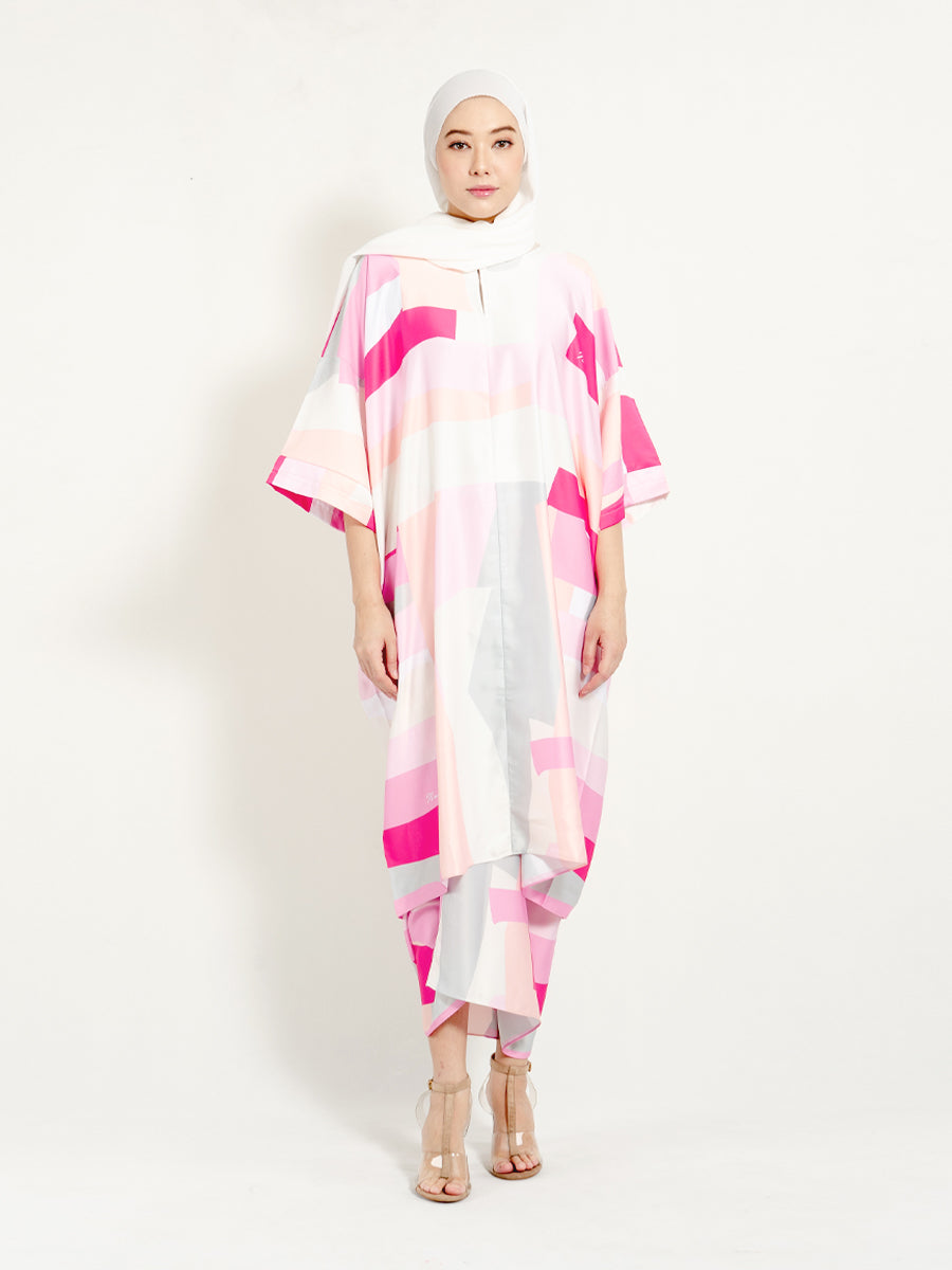 Kirana Top Pink Fuschia Geometry