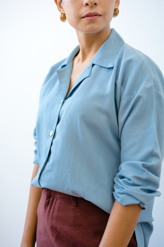 Yuki Shirt in Dusty Blue