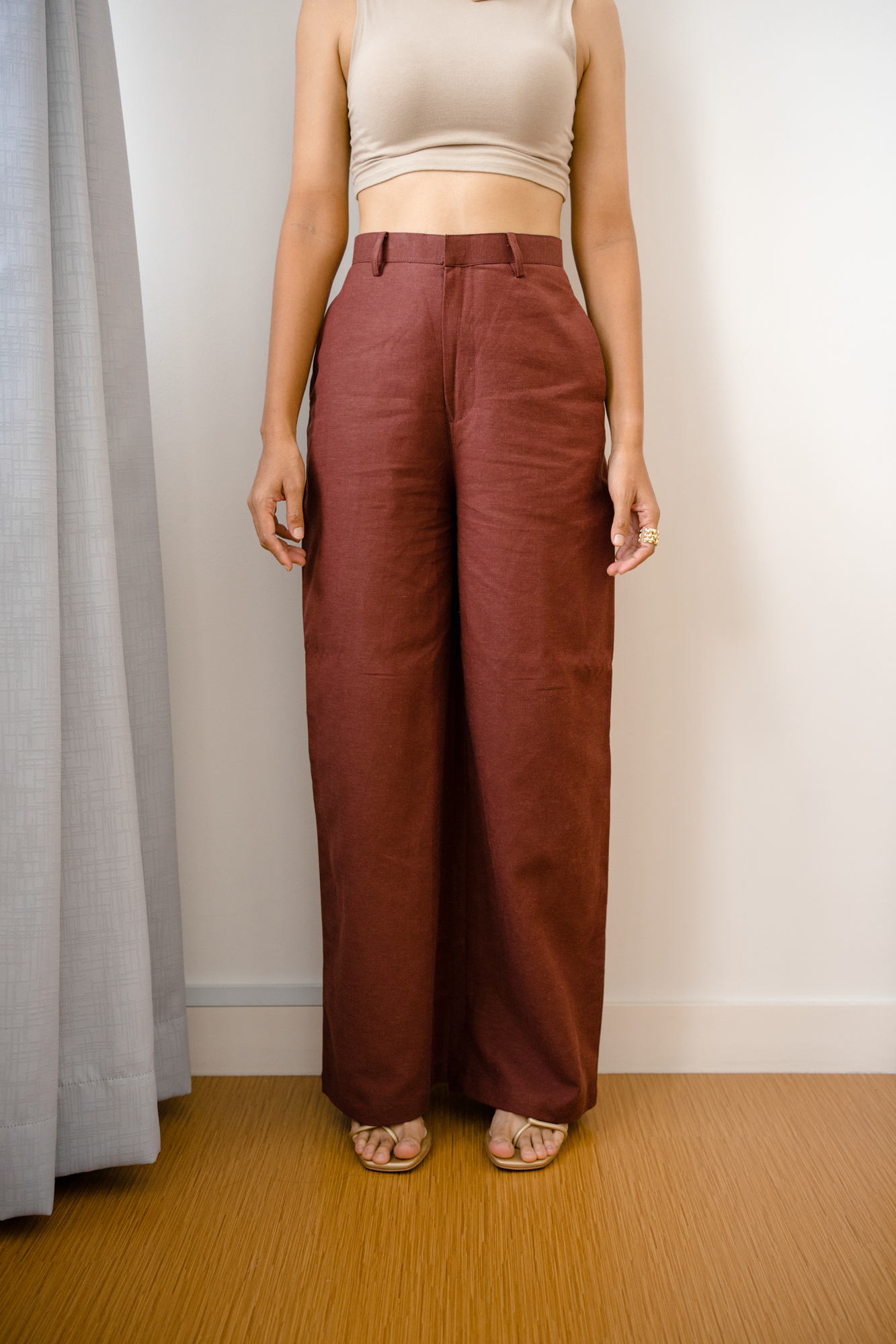 Sumi Pants in Burgundy/Brown