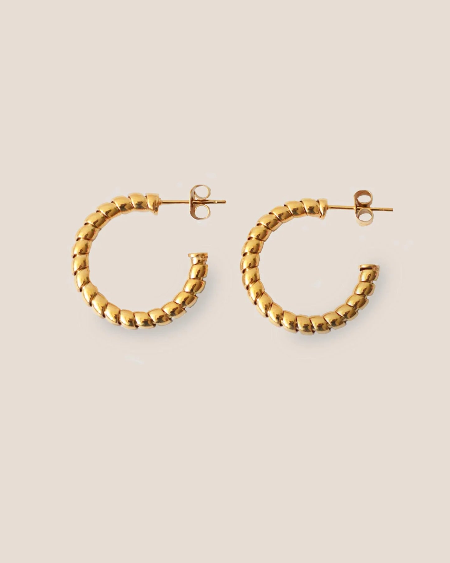 Ray Gold Twist Hoop Earrings