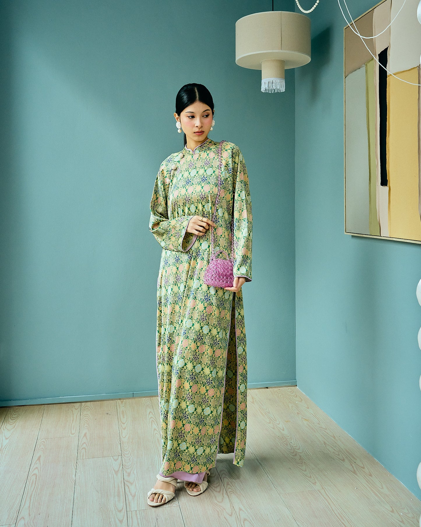 DIYA Vietnam Set in Green/Lilac