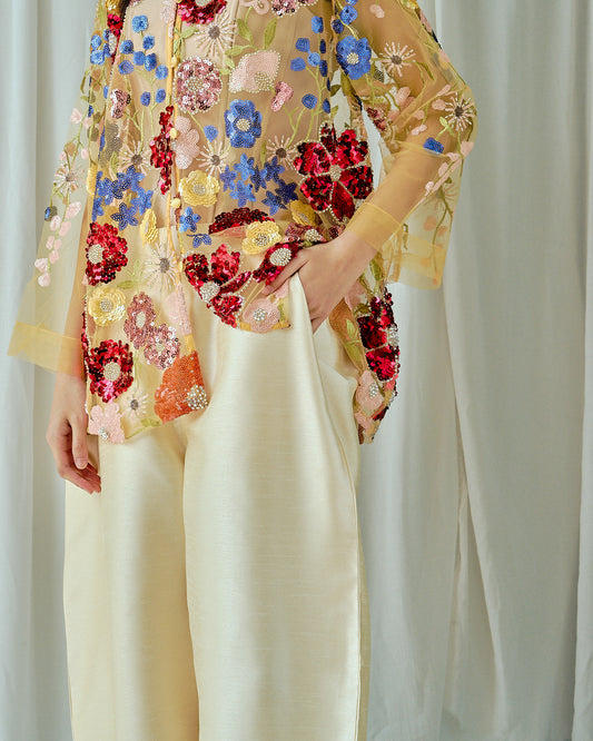 RIA Barrel Pants in Cream