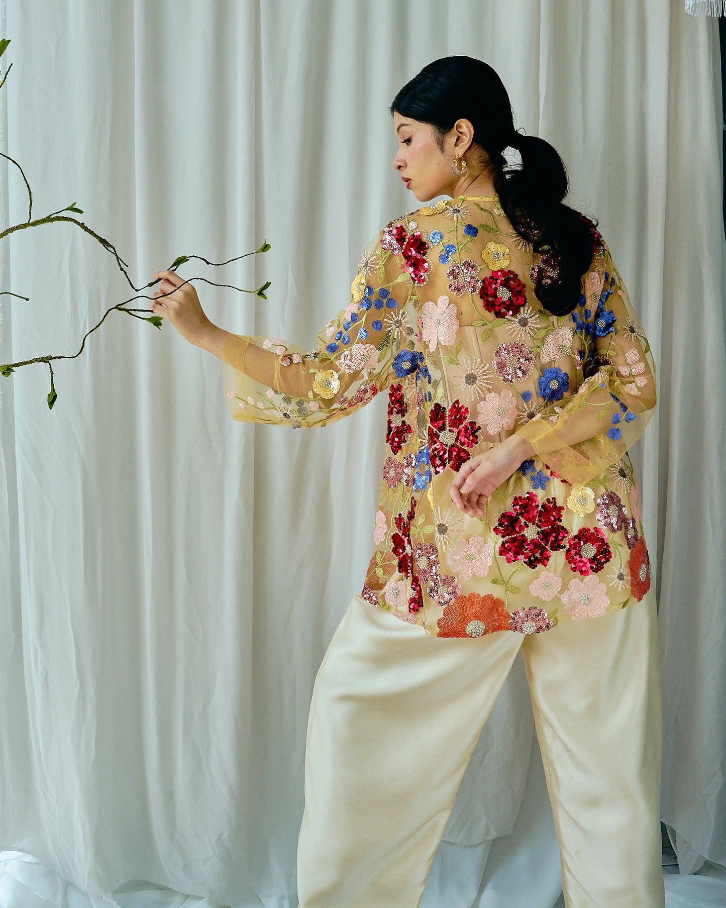 RIA Barrel Pants in Cream