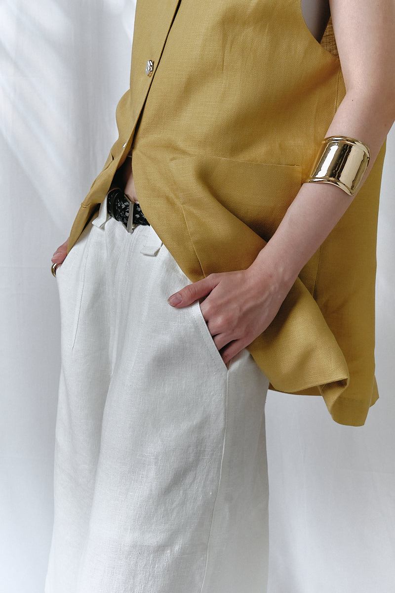 Keena Linen Jorts in White