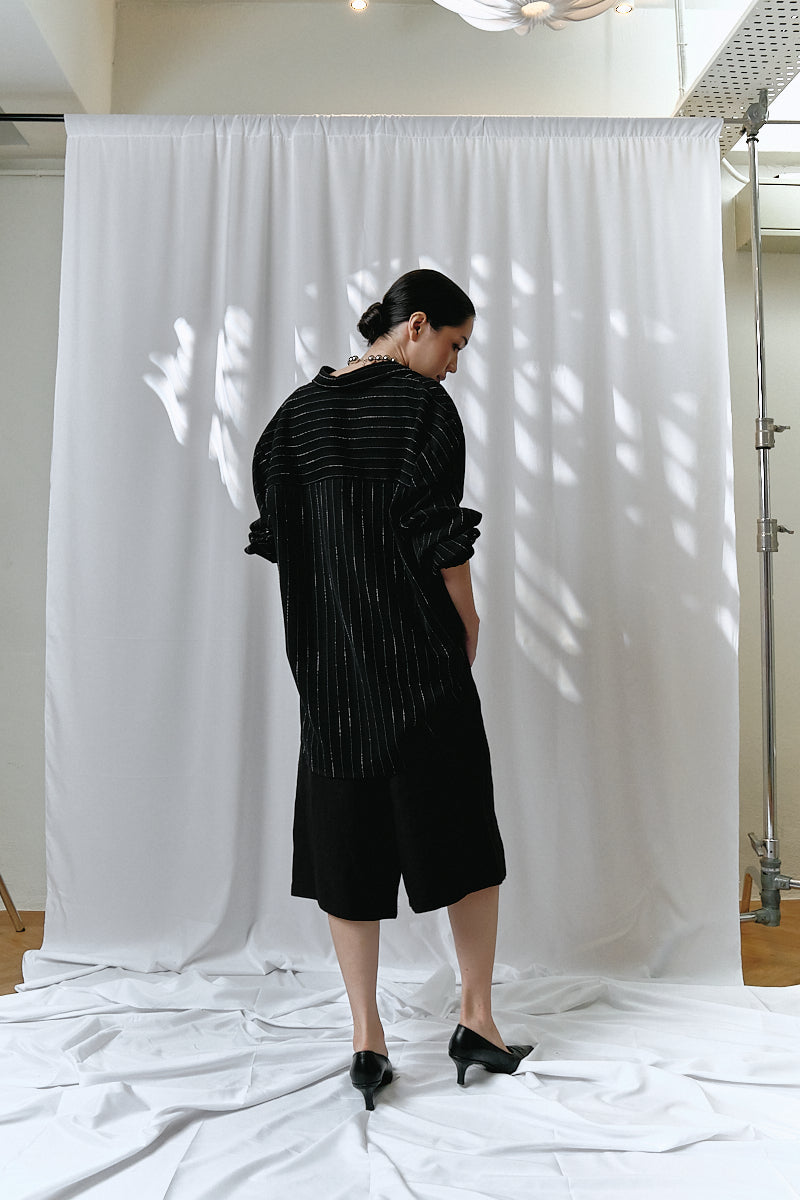 Keena Linen Jorts in Black