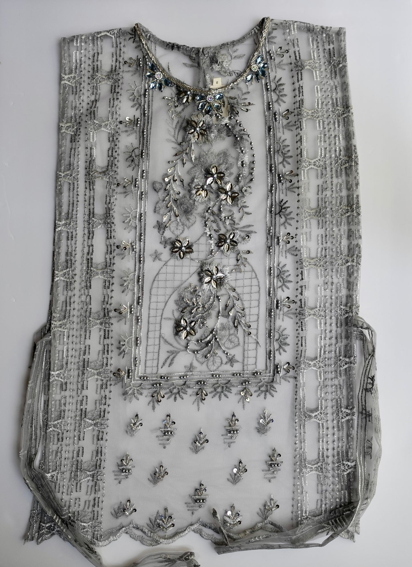 Puspa Lace Vest in Silver (Design 2)