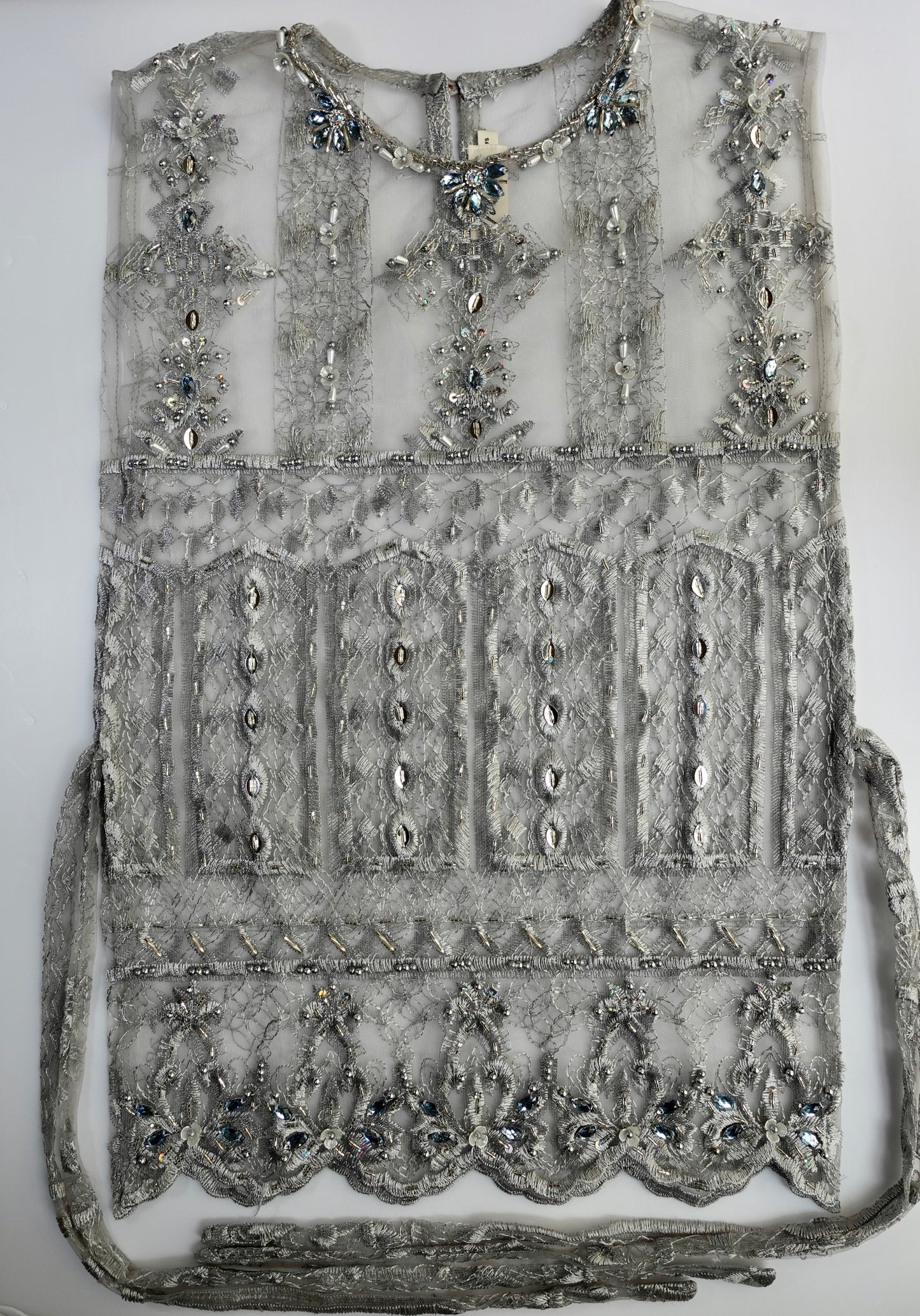 Puspa Lace Vest in Silver (Design 4)