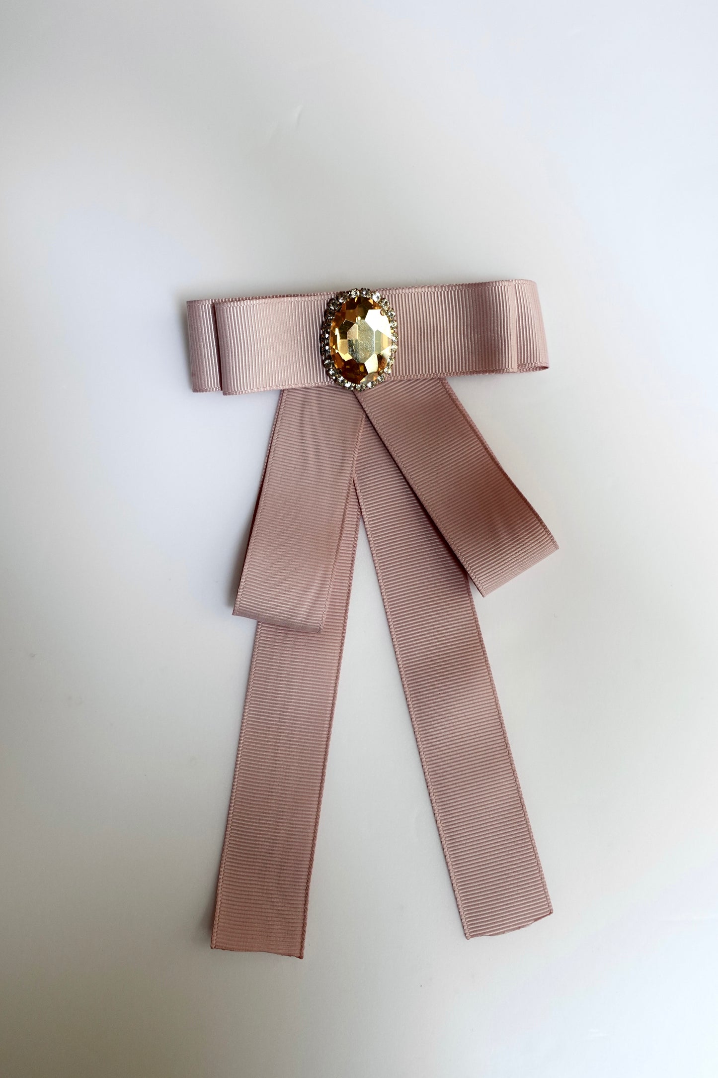 Ribbon Brooch in Dusty Pink