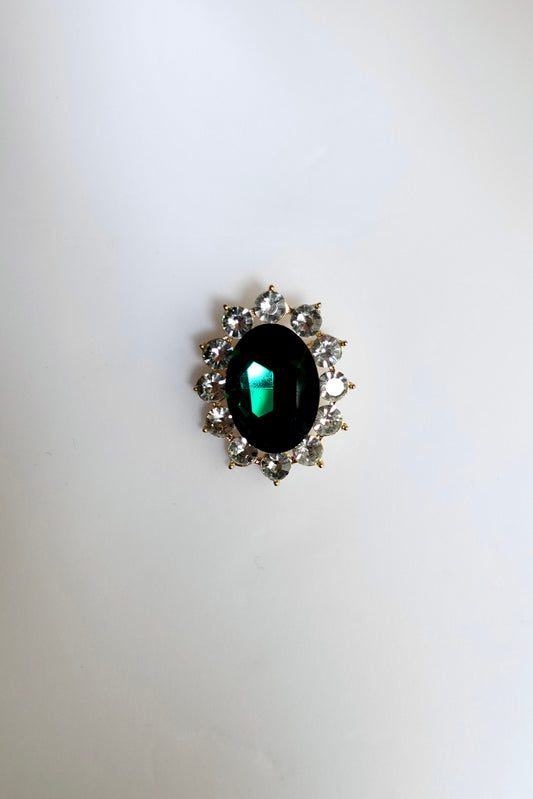 Emerald Diamond Brooch