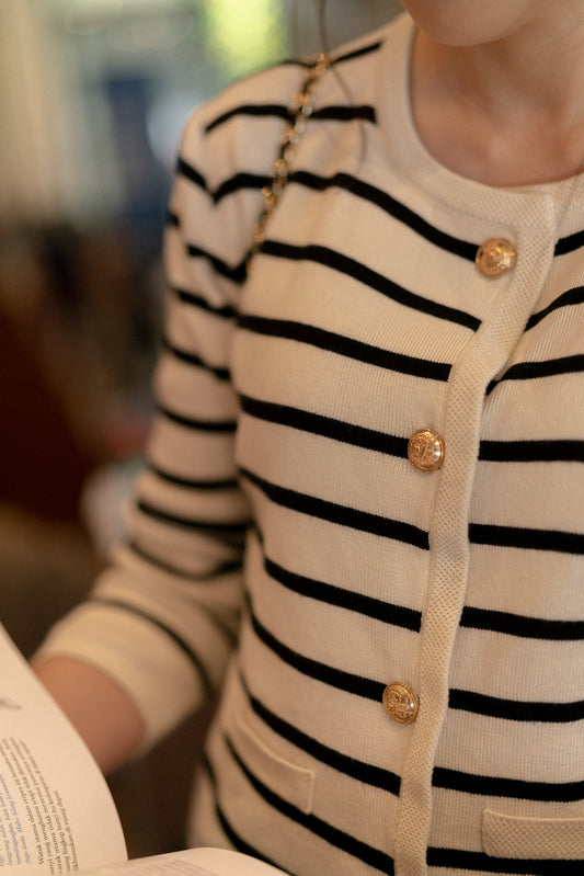 Marie Cardigan in Black/White