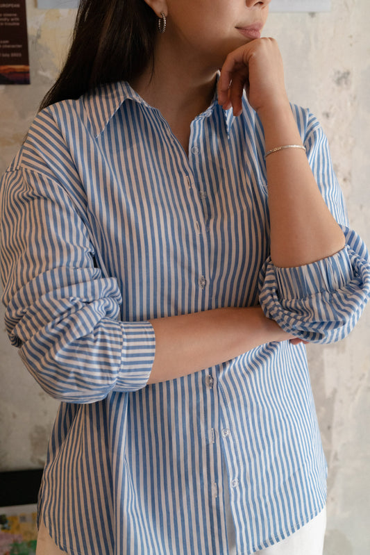 Colette Boyfriend Shirt in Blue