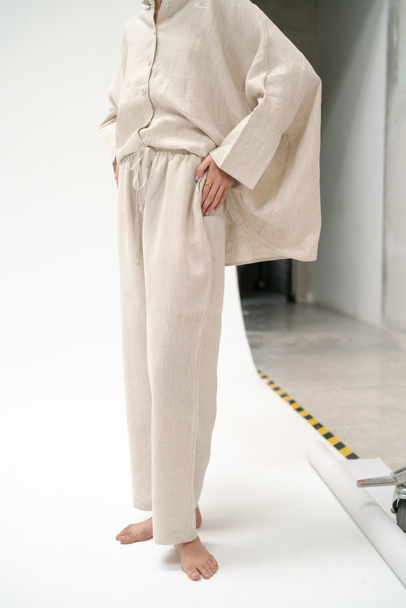 Zoe Linen Pants in Sand