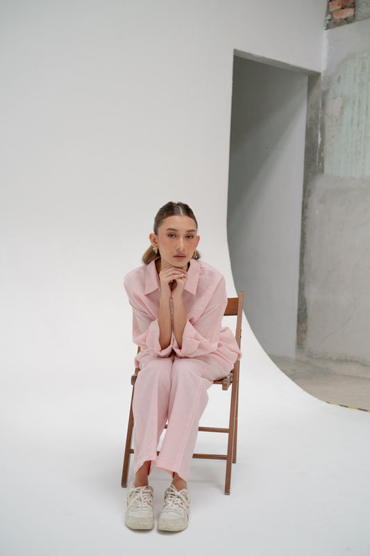 Avi Linen Shirt in Pink