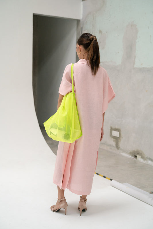Net Tote Bag in Neon Yellow