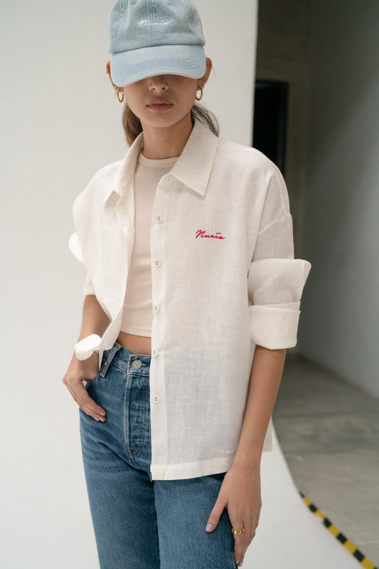 Avi Linen Shirt in White