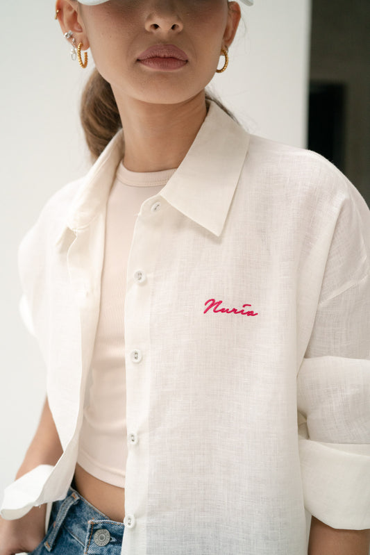 Avi Linen Shirt in White