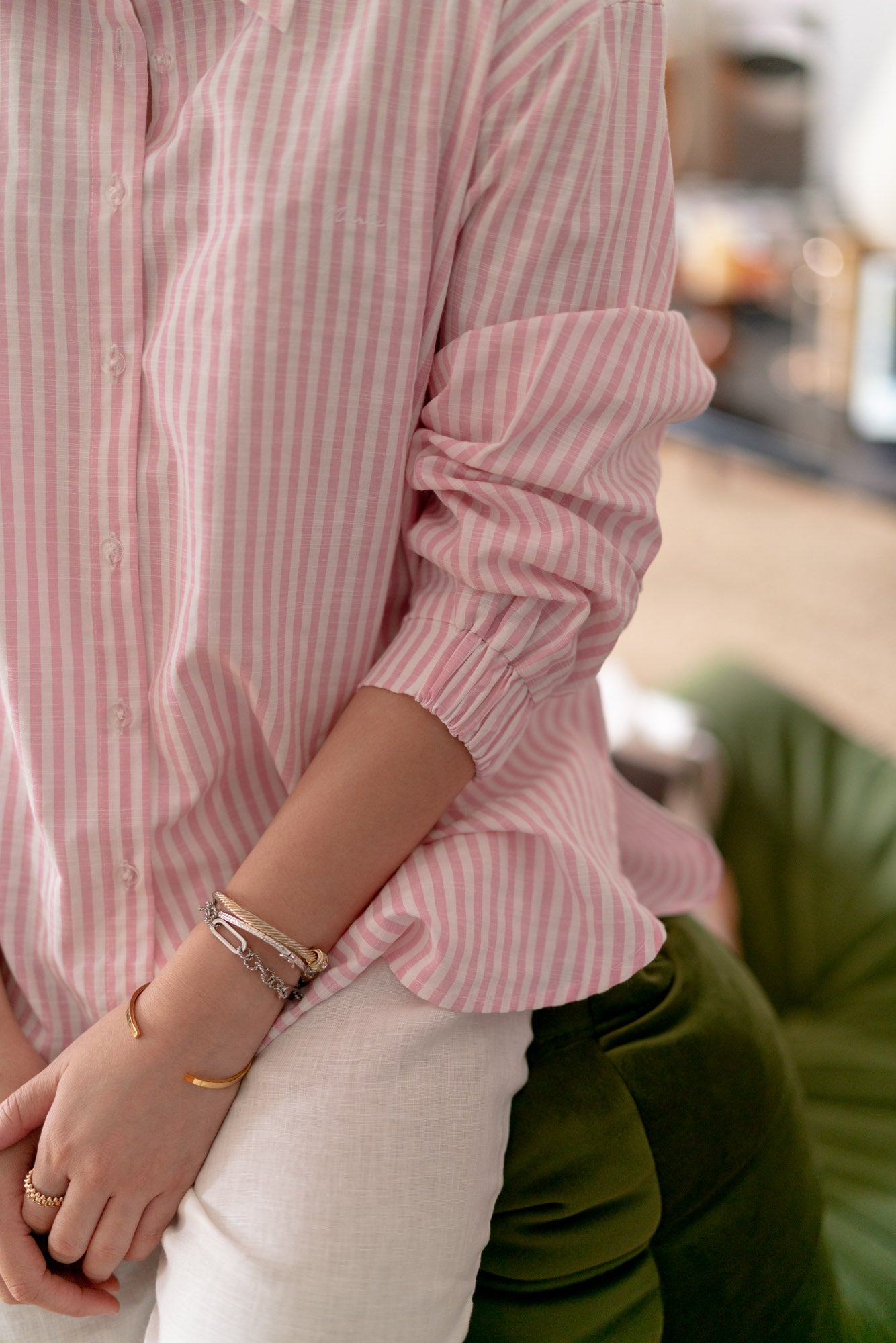Candy Striped Shirt in Pink