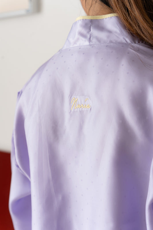 Brenda Lilac Satin Pyjama Set