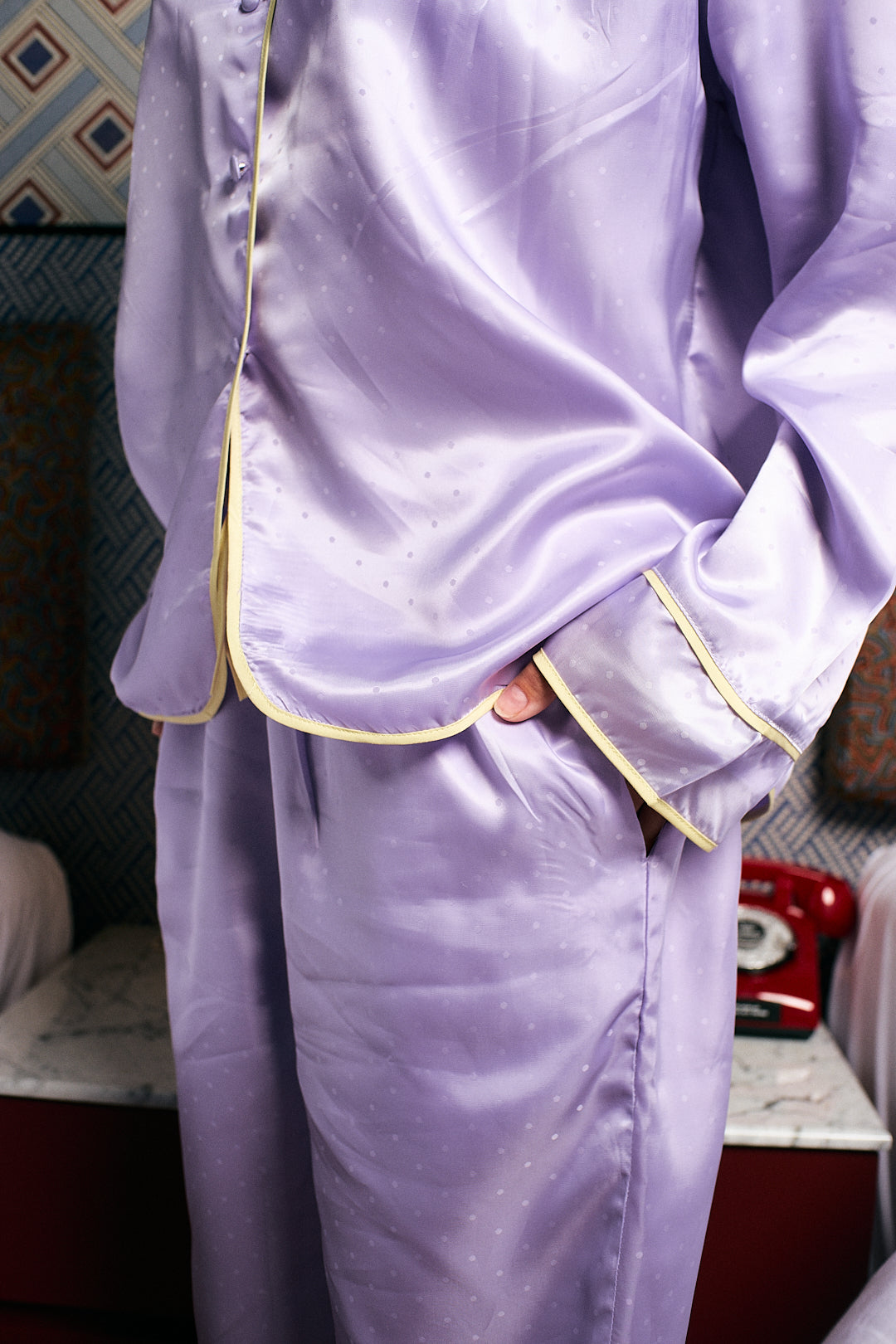Brenda Lilac Satin Pyjama Set