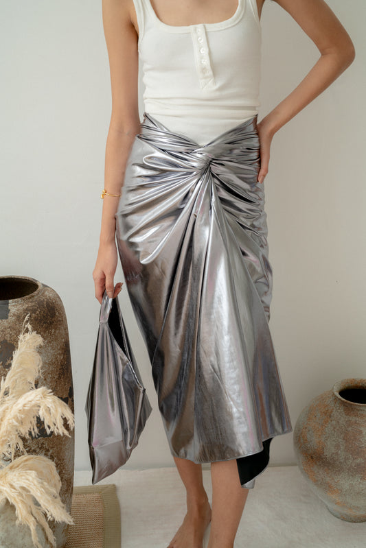 Metallic Pareo in Gunmetal