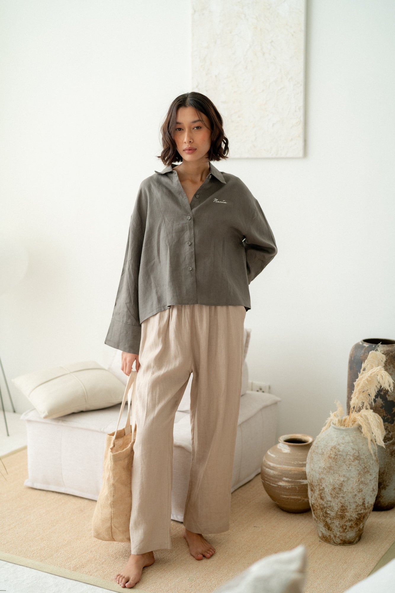 Zoe Linen Pants in Sand