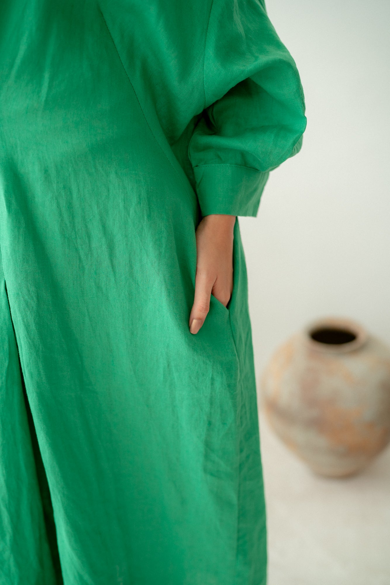 Zeta Pleated Dress in Green