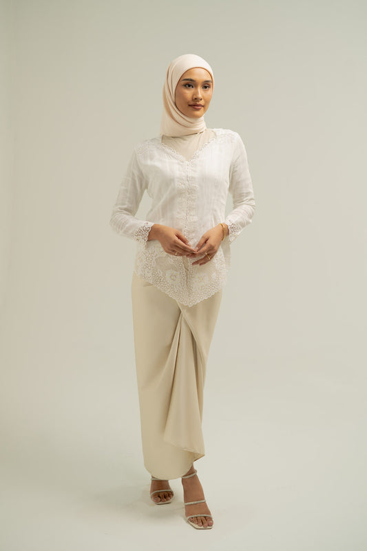 Plain Pareo in Ivory