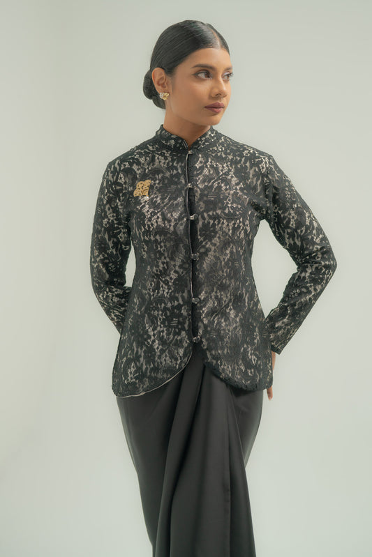 Hira Kebaya Lace Top in Black