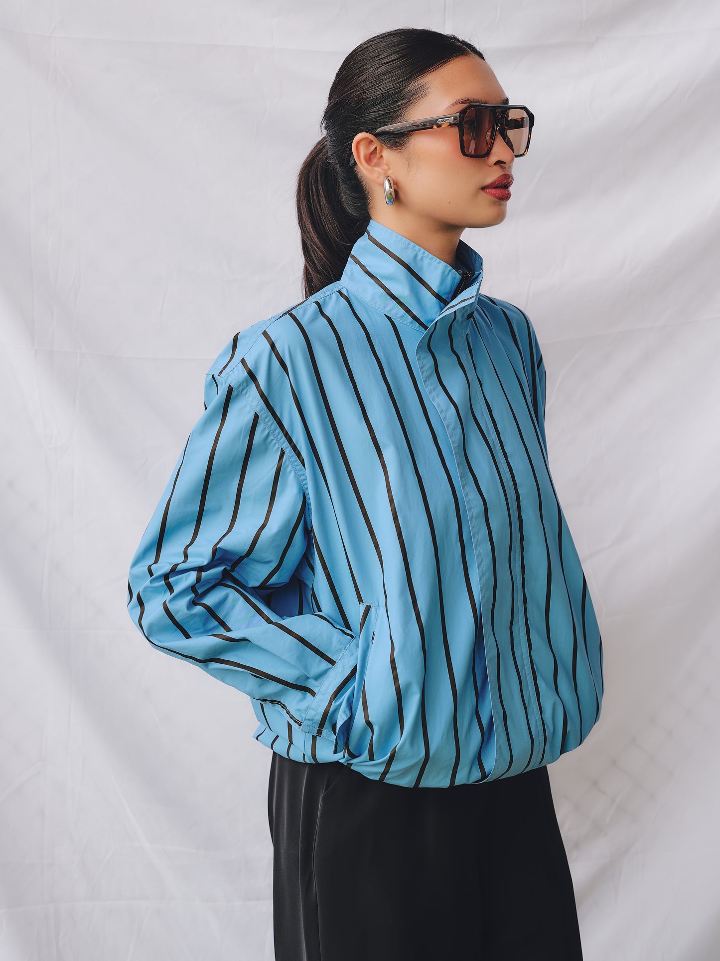 Riley Bomber Jacket in Blue