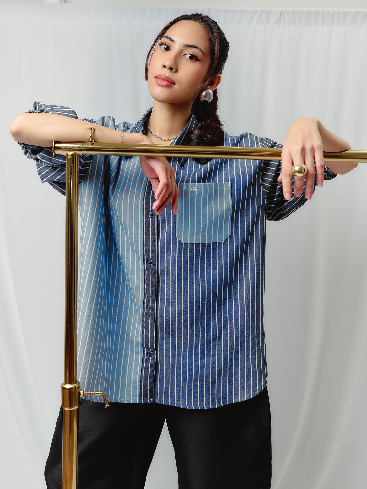 Lolly Multicoloured Chambray Denim Signature Shirt