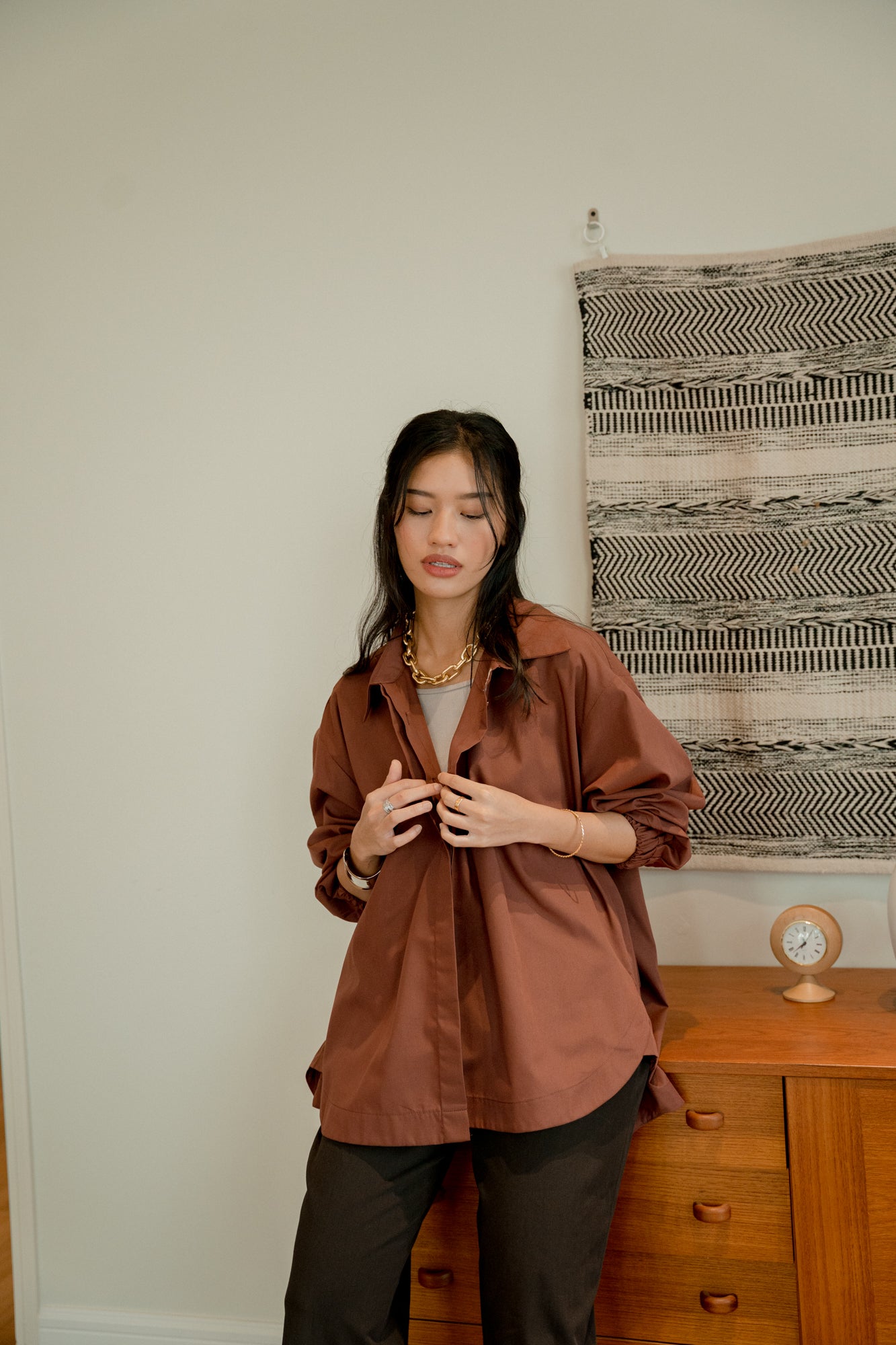 Maurice Boyfriend Shirt in Brown