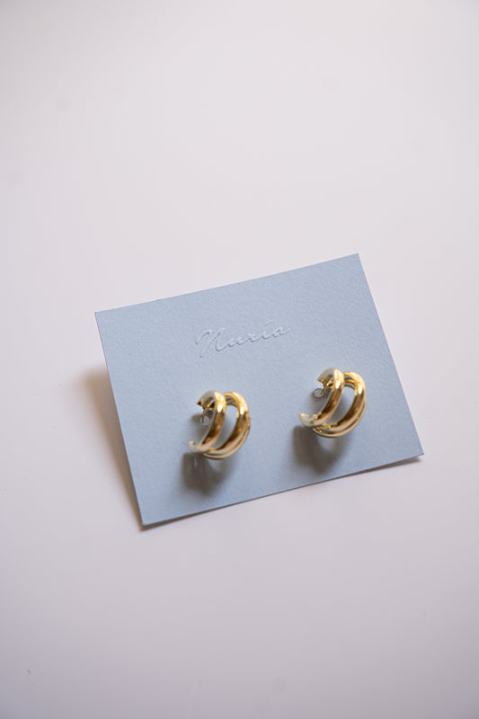 Lia Triple Hoops Earrings in Gold