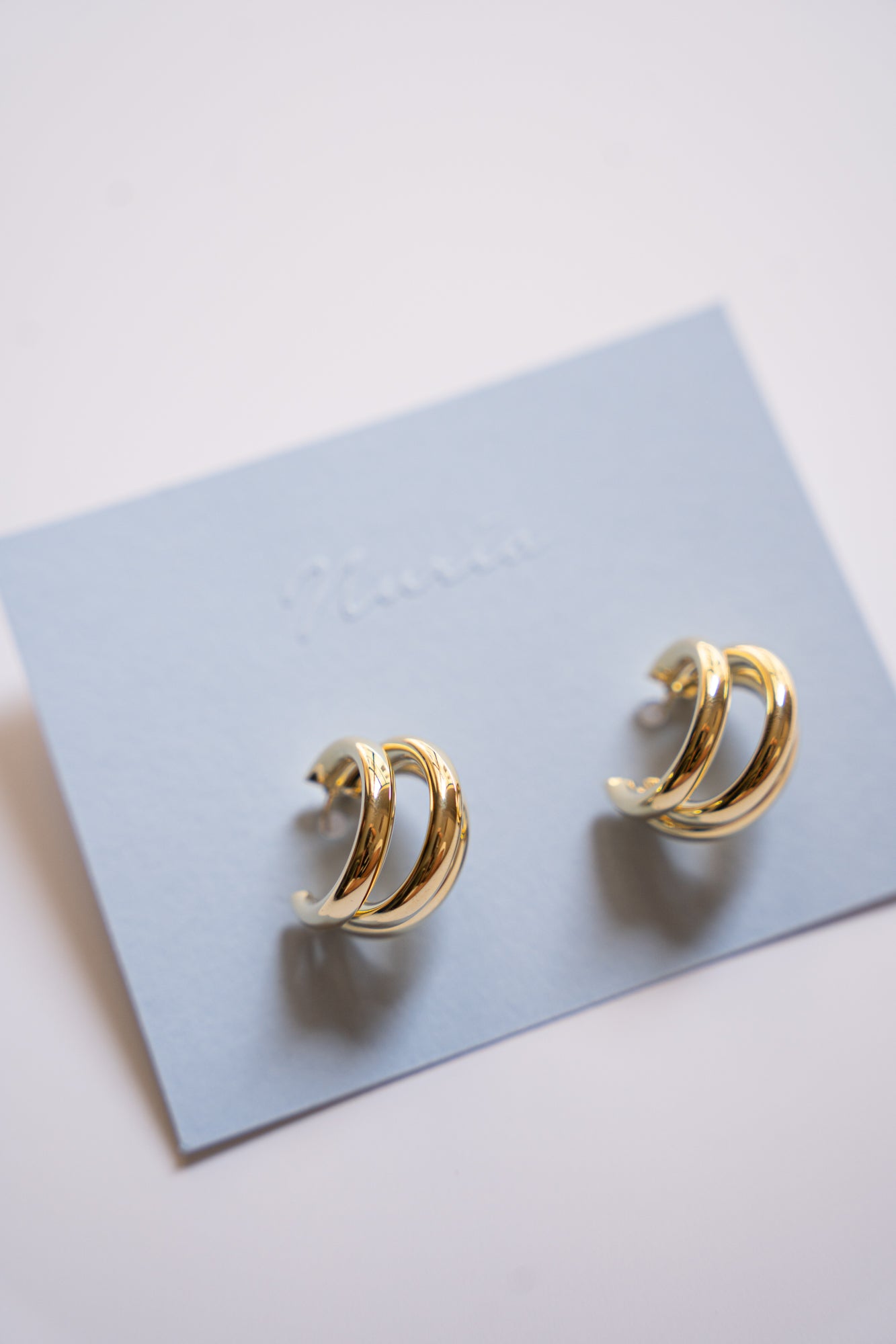 Lia Triple Hoops Earrings in Gold