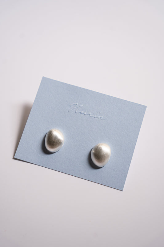 Mia Round Earrings in Silver