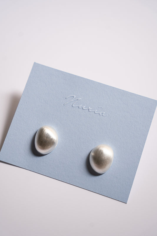 Mia Round Earrings in Silver