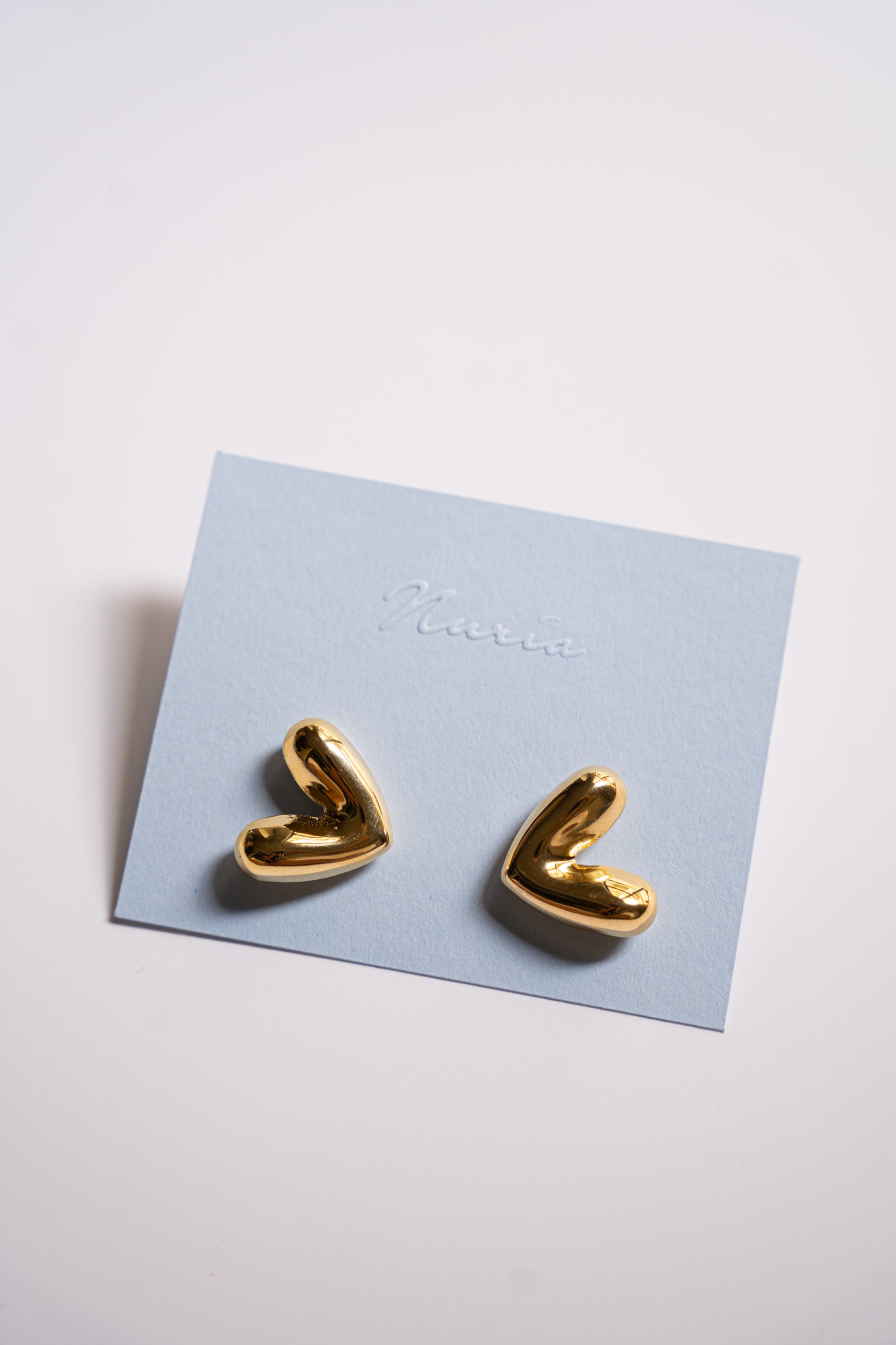 Gia Heart Earrings in Gold