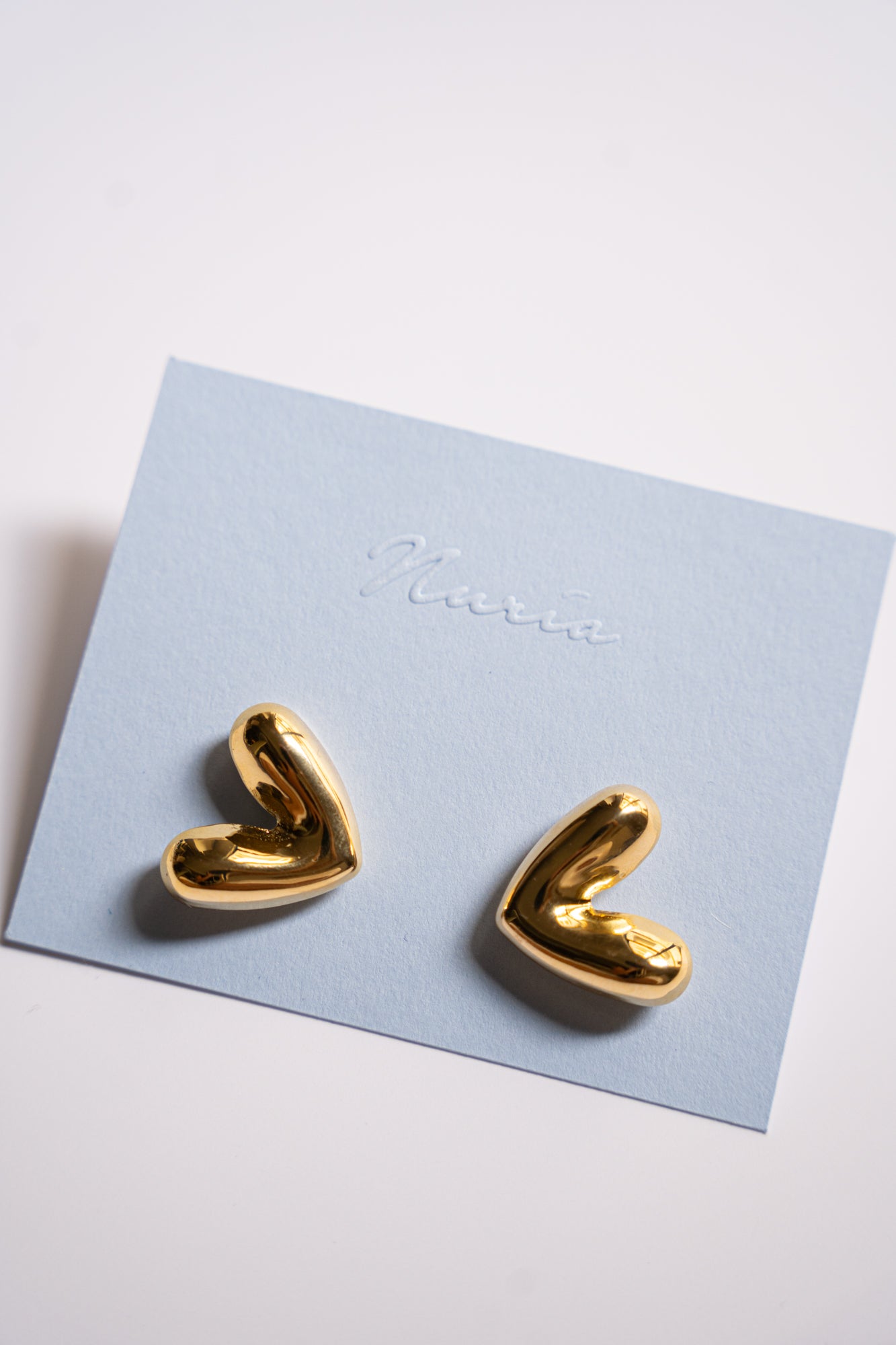 Gia Heart Earrings in Gold