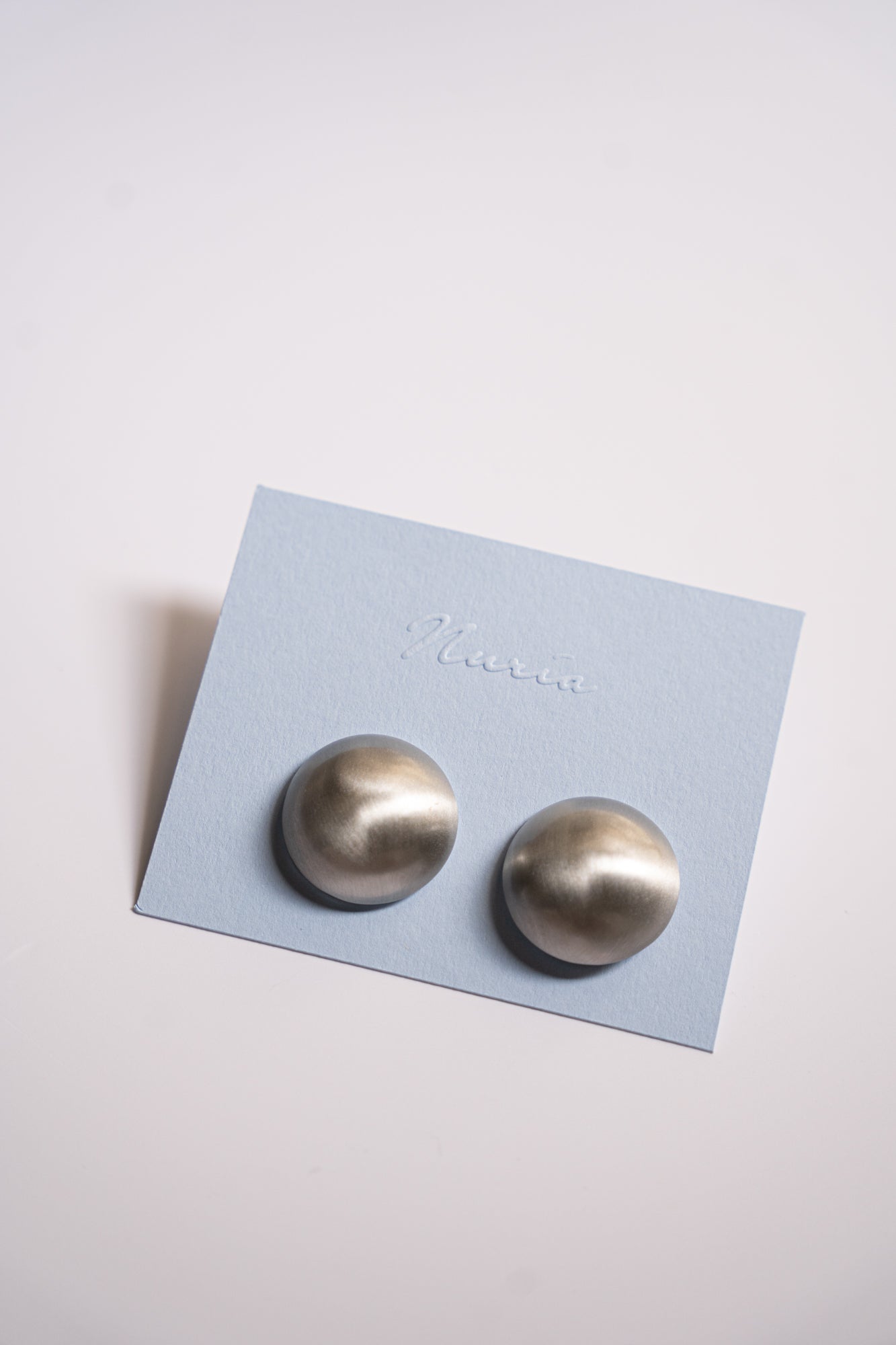 Ola Round Stud Earrings in Silver