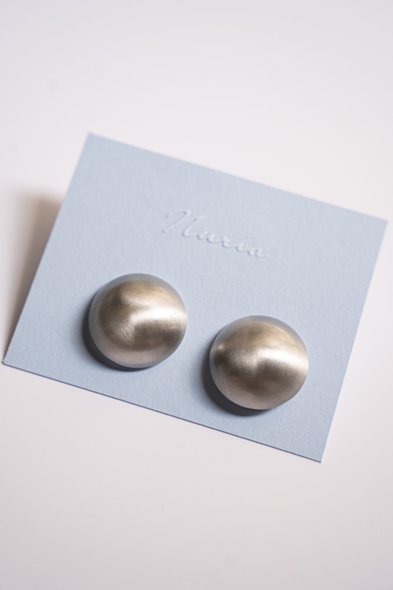 Ola Round Stud Earrings in Silver