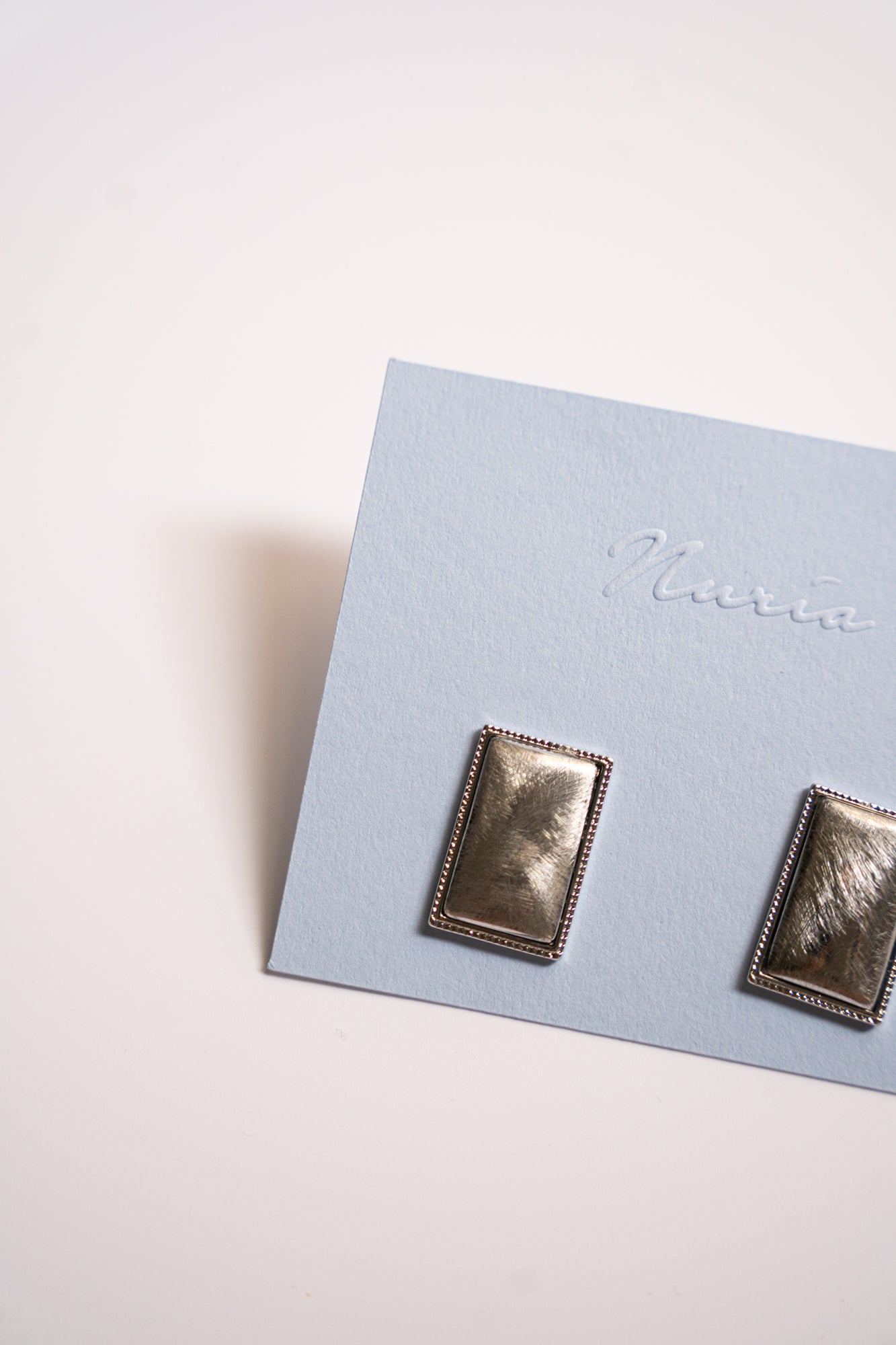 Ava Rectangle Earrings in Silver