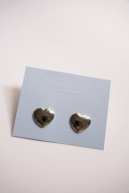 Via Heart Earrings in Silver