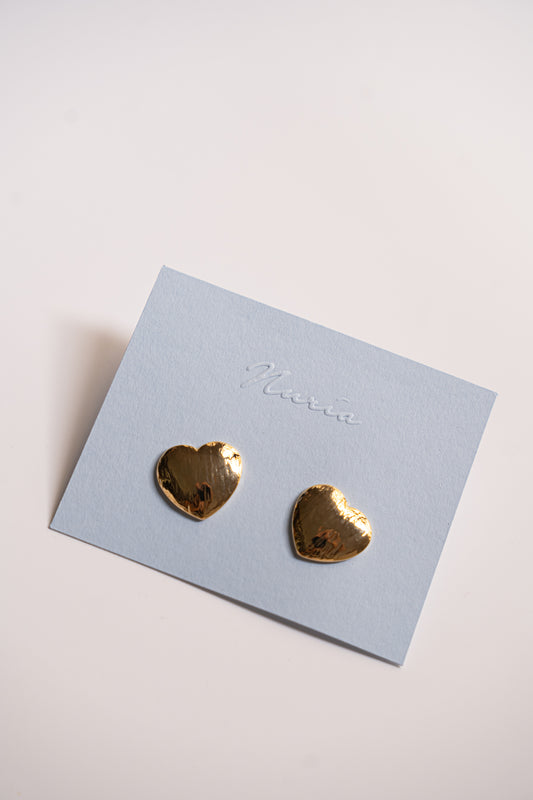 Via Heart Earrings in Gold