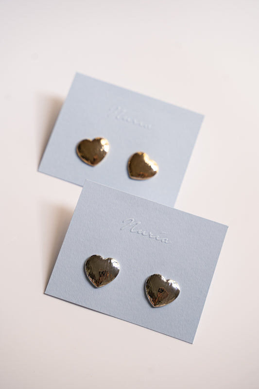 Via Heart Earrings in Gold