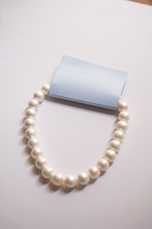 Uva Solid White Pearl Necklace