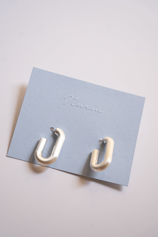 Tia Hoops Earrings in Silver