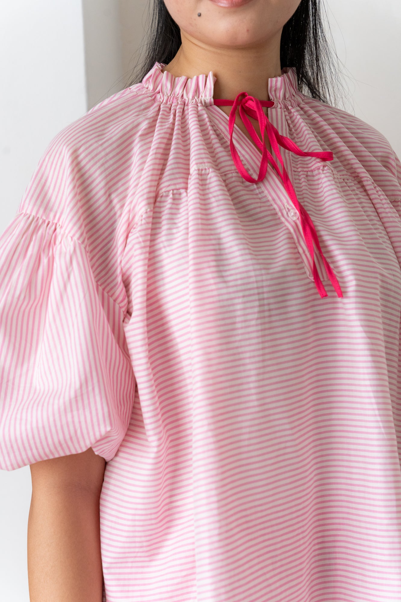 Summer Pink Striped Baby Doll Pyjama Set