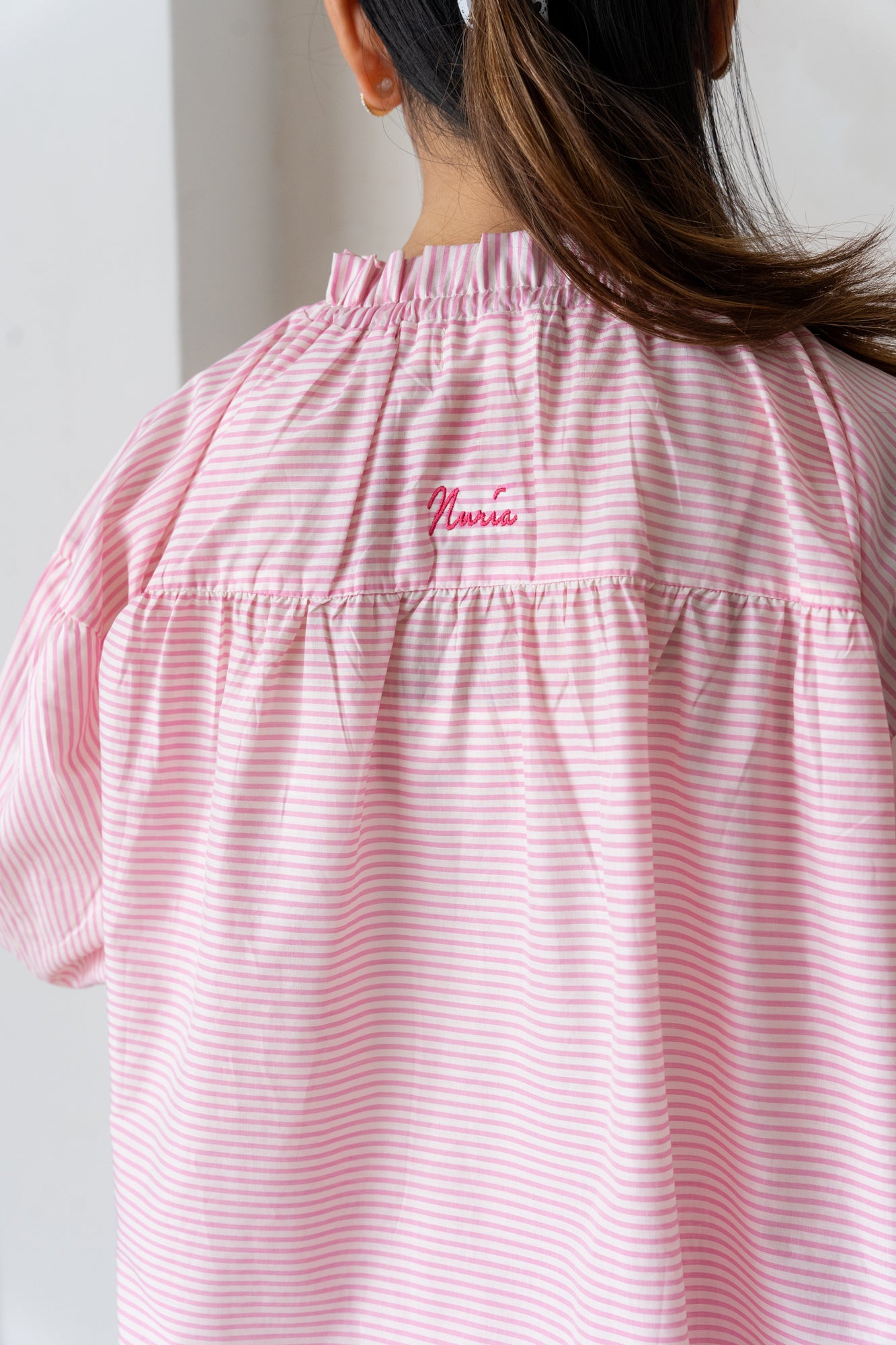 Summer Pink Striped Baby Doll Pyjama Set