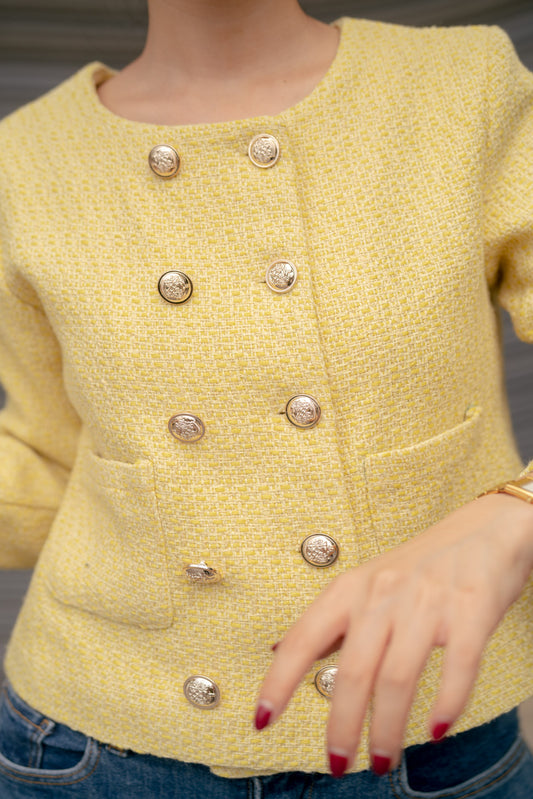 Blair Tweed Jacket in Yellow