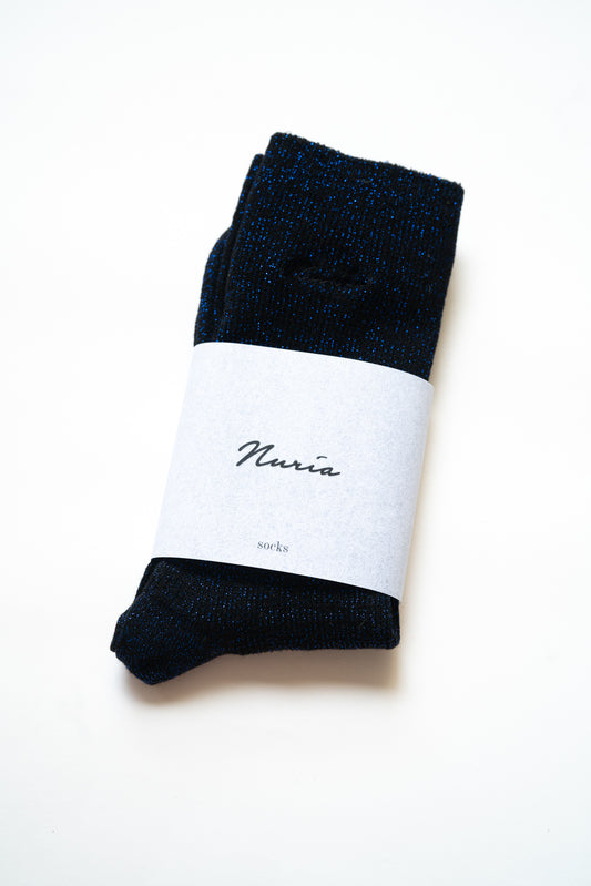Blue Glitter Socks